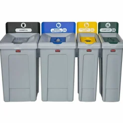 Rubbermaid Commercial Slim Jim Recycling Station 1-Stream Compost, 23 Gal