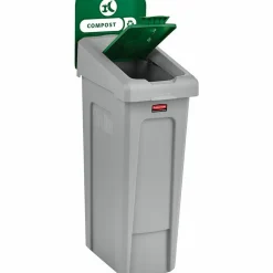 Rubbermaid Commercial Slim Jim Recycling Station 1-Stream Compost, 23 Gal