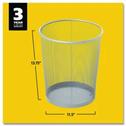 Rubbermaid Commercial Steel Mesh Wastebasket, 5 gal, Steel Mesh, Silver
