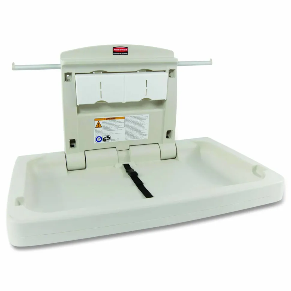 Rubbermaid Commercial Sturdy Station 2 Baby Changing Table, 33.5 x 21.5, Platinum