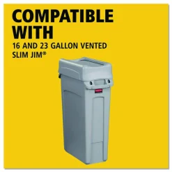 Rubbermaid Commercial Swing Lid for Slim Jim Waste Container, Gray