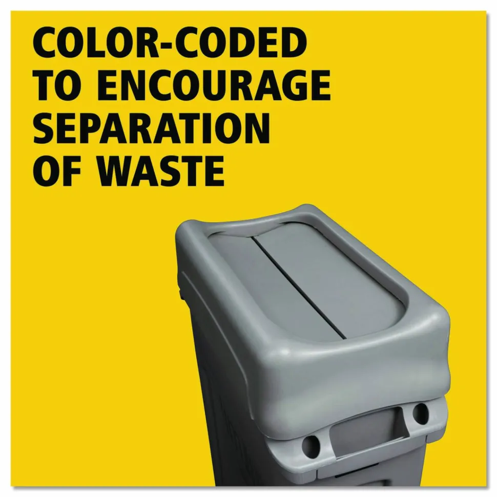 Rubbermaid Commercial Swing Lid for Slim Jim Waste Container, Gray