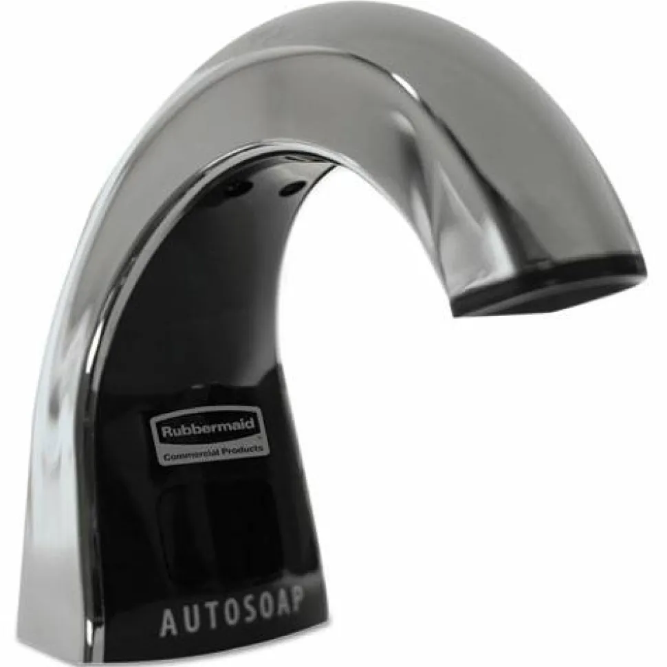 Rubbermaid Commercial TC OneShot Dispenser, 1,600 mL, 6.8 x 9.8 x 13.8, Polished Chrome/Black