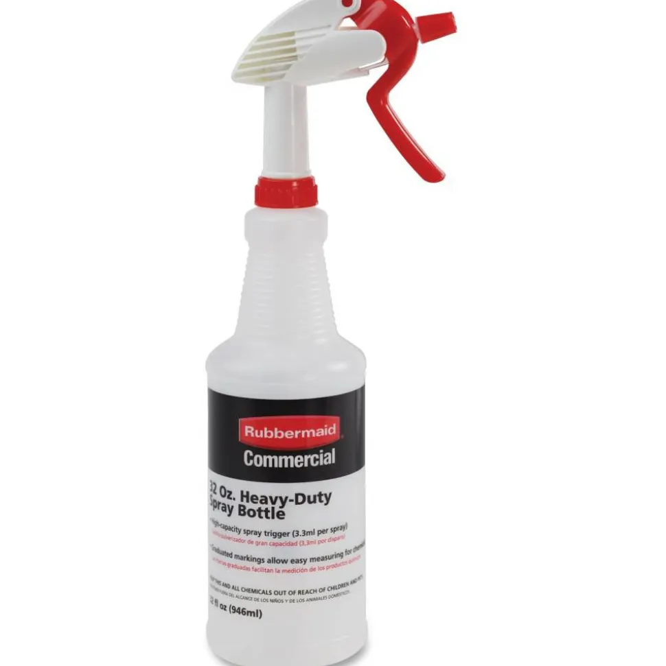 Rubbermaid Commercial Trigger Spray Bottle, Suitable For Cleaning, Heavy Duty, 9.6"H x 3.4"W, Clear