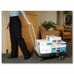 Rubbermaid Commercial Triple Trolley Platform Truck with Angled-Loop Handle, 500 lb Capacity, 20.5 x 32.5 x 35, Black