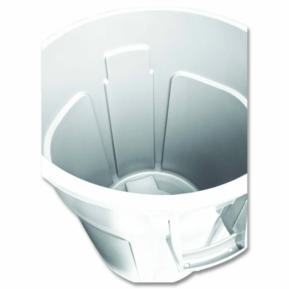 Rubbermaid Commercial Vented Round Brute Container, 10 gal, Plastic, White