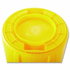 Rubbermaid Commercial Vented Round Brute Container, 32 gal, Plastic, Yellow