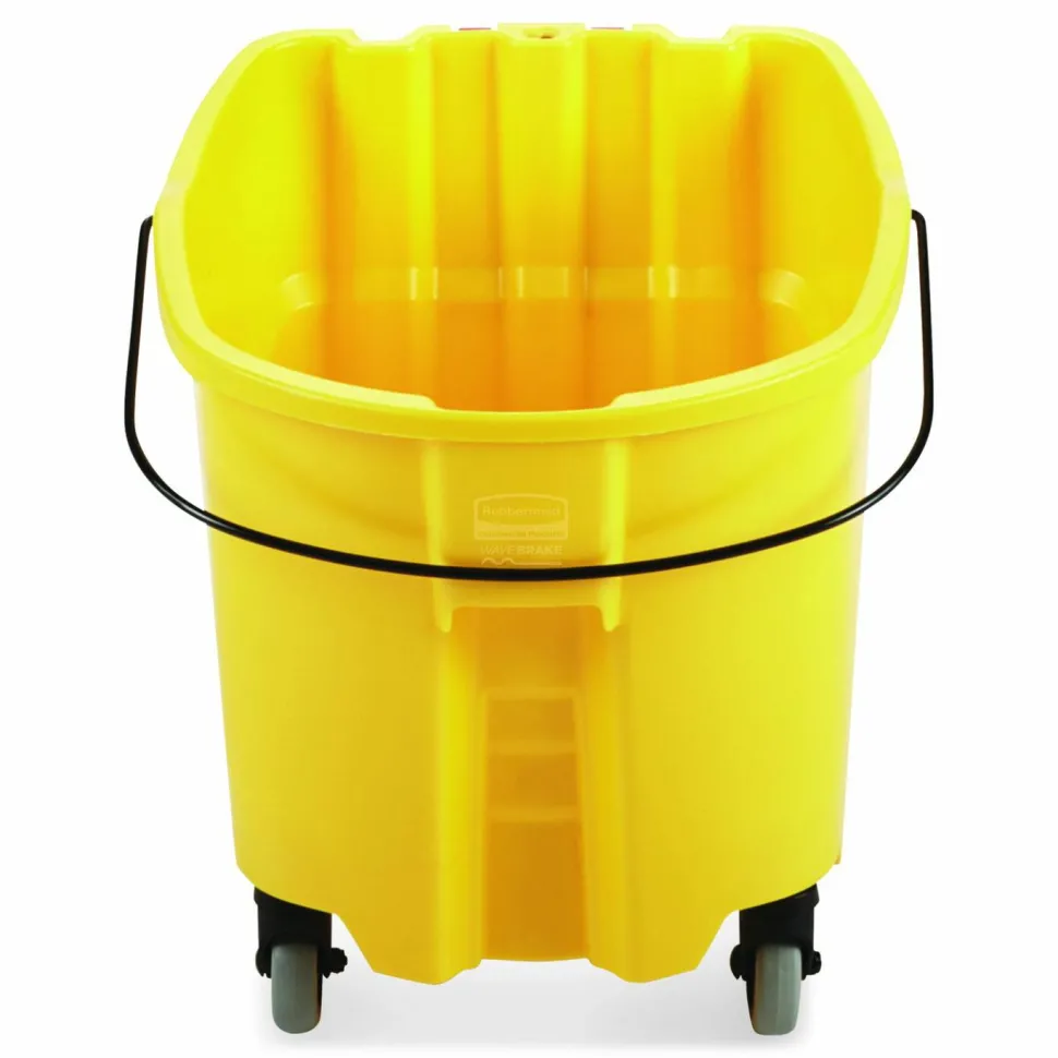 Rubbermaid Commercial WaveBrake 2.0 Bucket, 35 qt, Plastic, Yellow