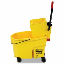 Rubbermaid Commercial WaveBrake 2.0 Bucket/Wringer Combos, Side-Press, 44 qt, Plastic, Yellow