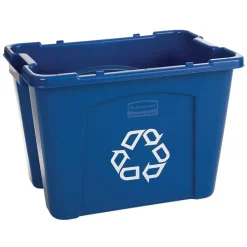 Rubbermaid Computer Paper Collection "We Recycle" Container, 14 Gallons, 13 1/2"H x 20"W x 15"D, Blue