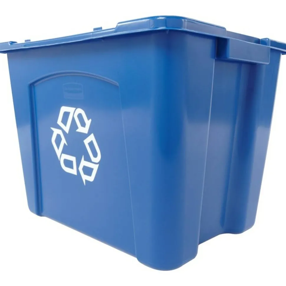 Rubbermaid Computer Paper Collection "We Recycle" Container, 14 Gallons, 13 1/2"H x 20"W x 15"D, Blue