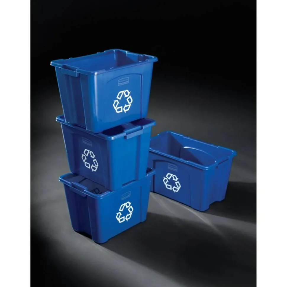 Rubbermaid Computer Paper Collection "We Recycle" Container, 14 Gallons, 13 1/2"H x 20"W x 15"D, Blue