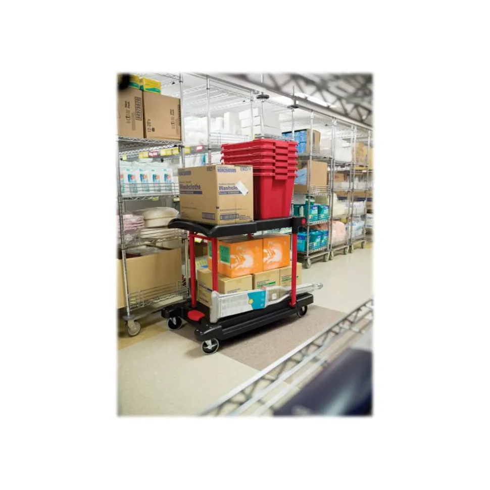 Rubbermaid Convertible Utility Cart/Platform Truck, Black/Red
