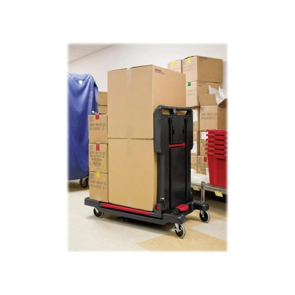 Rubbermaid Convertible Utility Cart/Platform Truck, Black/Red