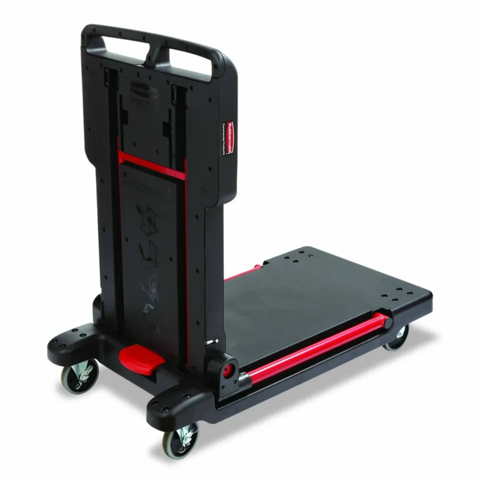 Rubbermaid Convertible Utility Cart/Platform Truck, Black/Red