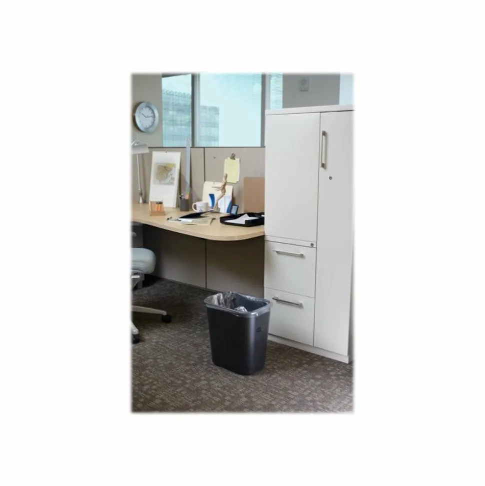 Rubbermaid Durable Polyethylene Wastebasket, 7 Gallons, Black