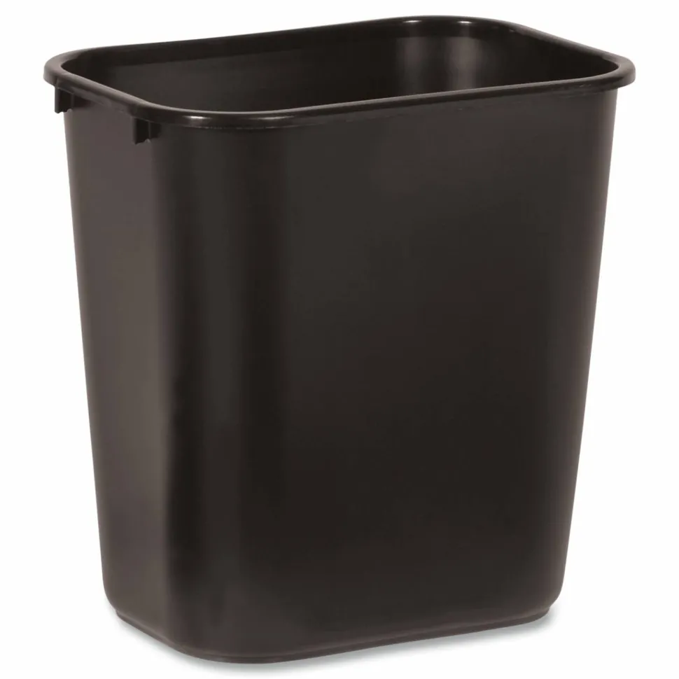 Rubbermaid Durable Polyethylene Wastebasket, 7 Gallons, Black