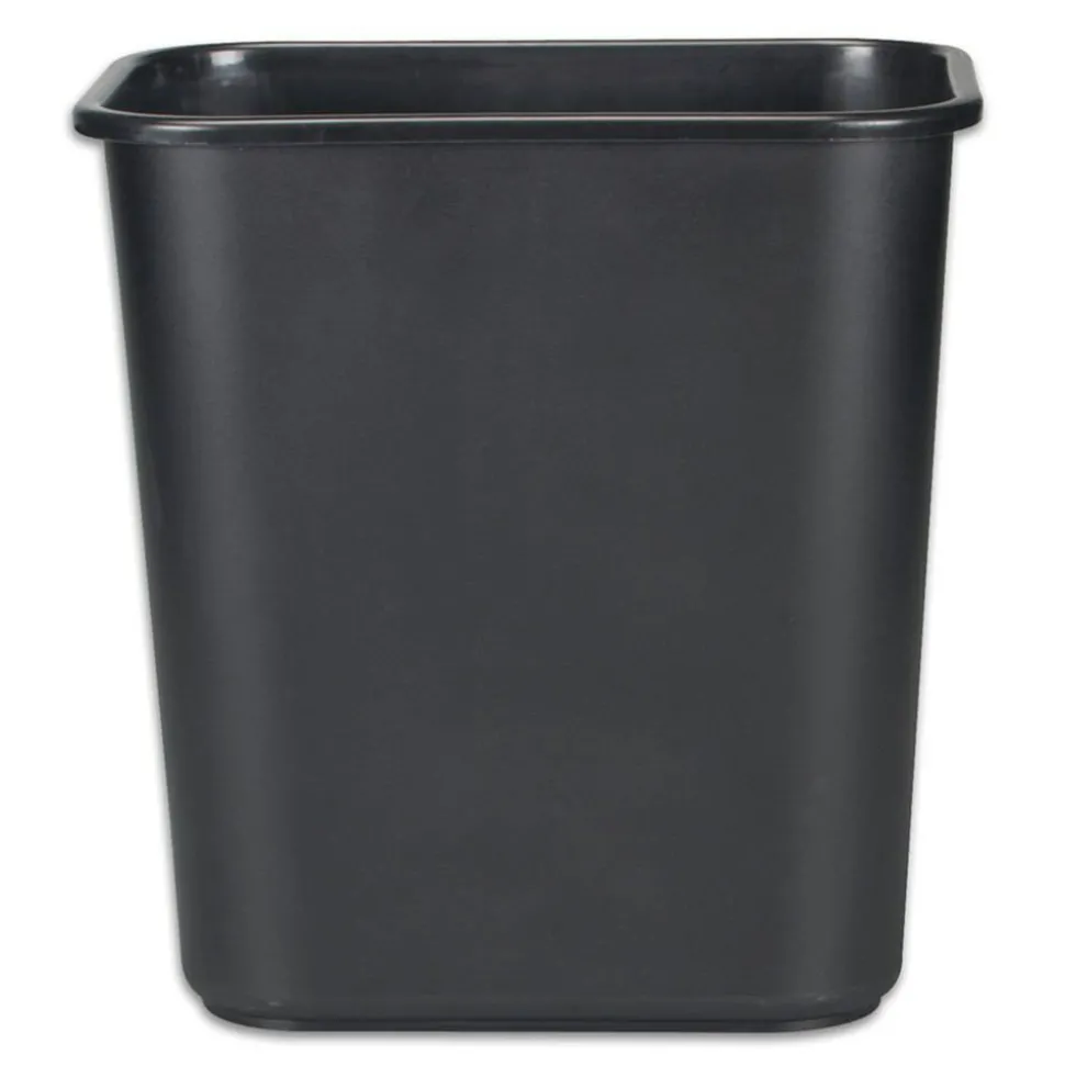 Rubbermaid Durable Polyethylene Wastebasket, 7 Gallons, Black