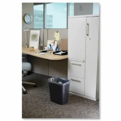 Rubbermaid Durable Polyethylene Wastebasket, 7 Gallons, Black