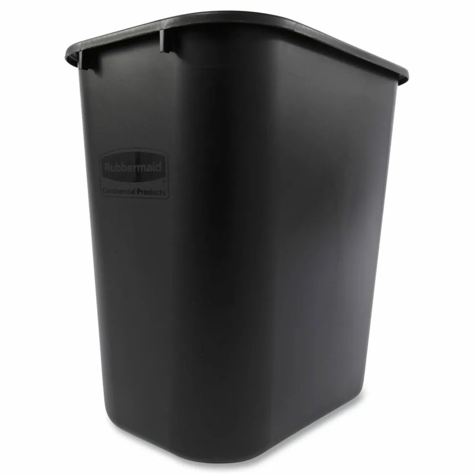 Rubbermaid Durable Polyethylene Wastebasket, 7 Gallons, Black