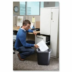 Rubbermaid Durable Polyethylene Wastebasket, 7 Gallons, Black