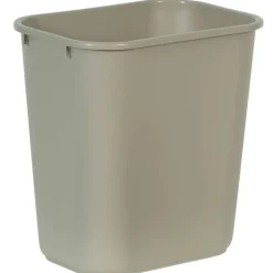 Rubbermaid Durable Polyethylene Wastebasket, 7 Gallons (26.5L), Beige