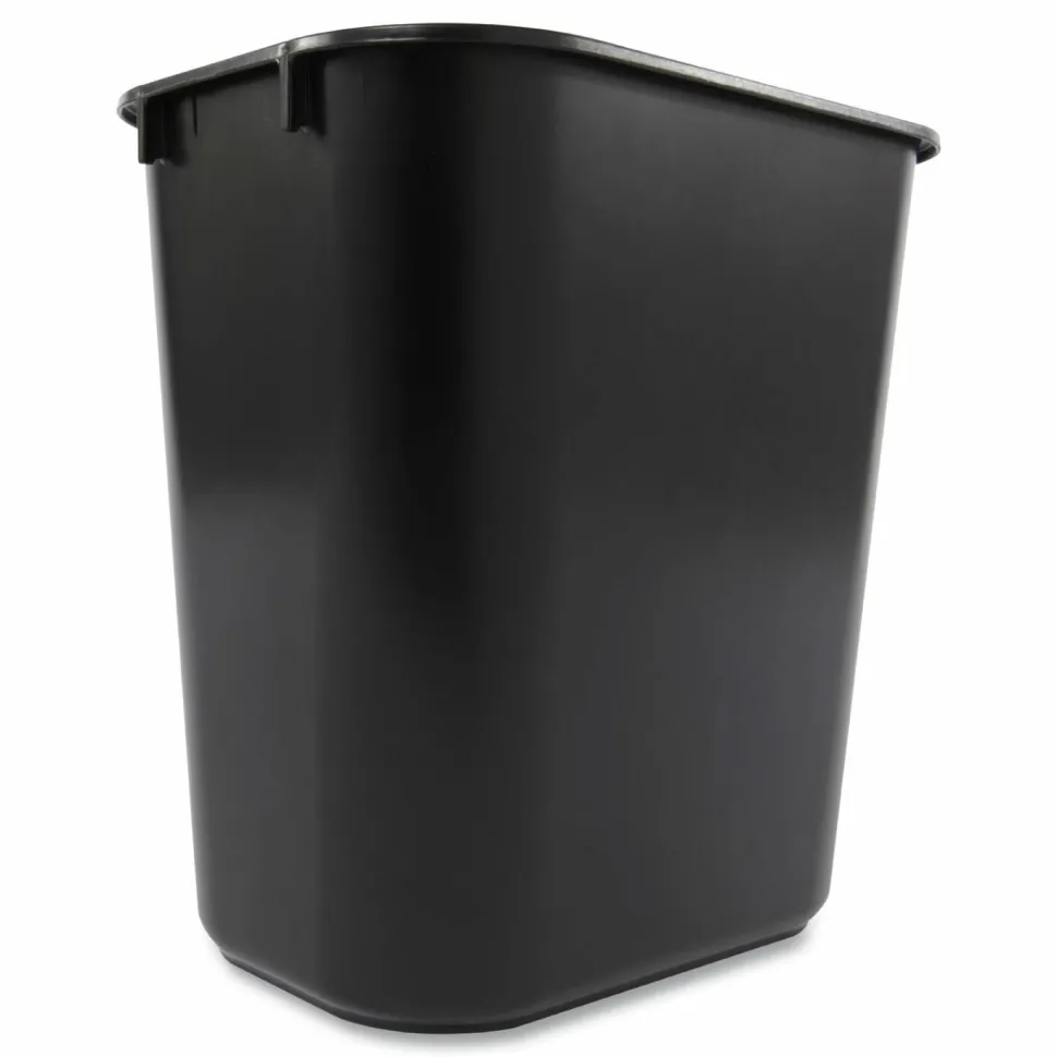 Rubbermaid Durable Rectangular Plastic Wastebasket, 3.25 Gallons, 12"H x 11-1/2"W x 8"D, Black