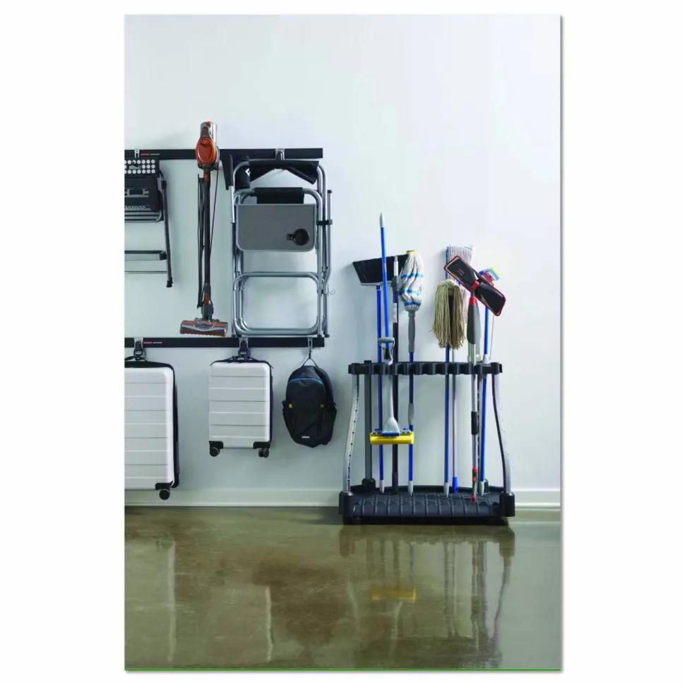 Rubbermaid FastTrack Garage Tool Tower Rack, Plastic, Holds Up to 40 Tools, 38" x 20.5" x 34.4", Black