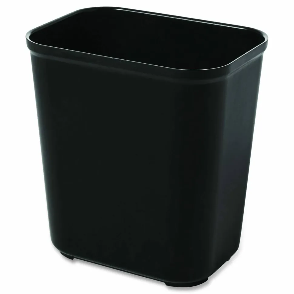 Rubbermaid Fire-Resistant Wastebasket, 7 Gallons, 15 1/2" x 14 1/2", Black