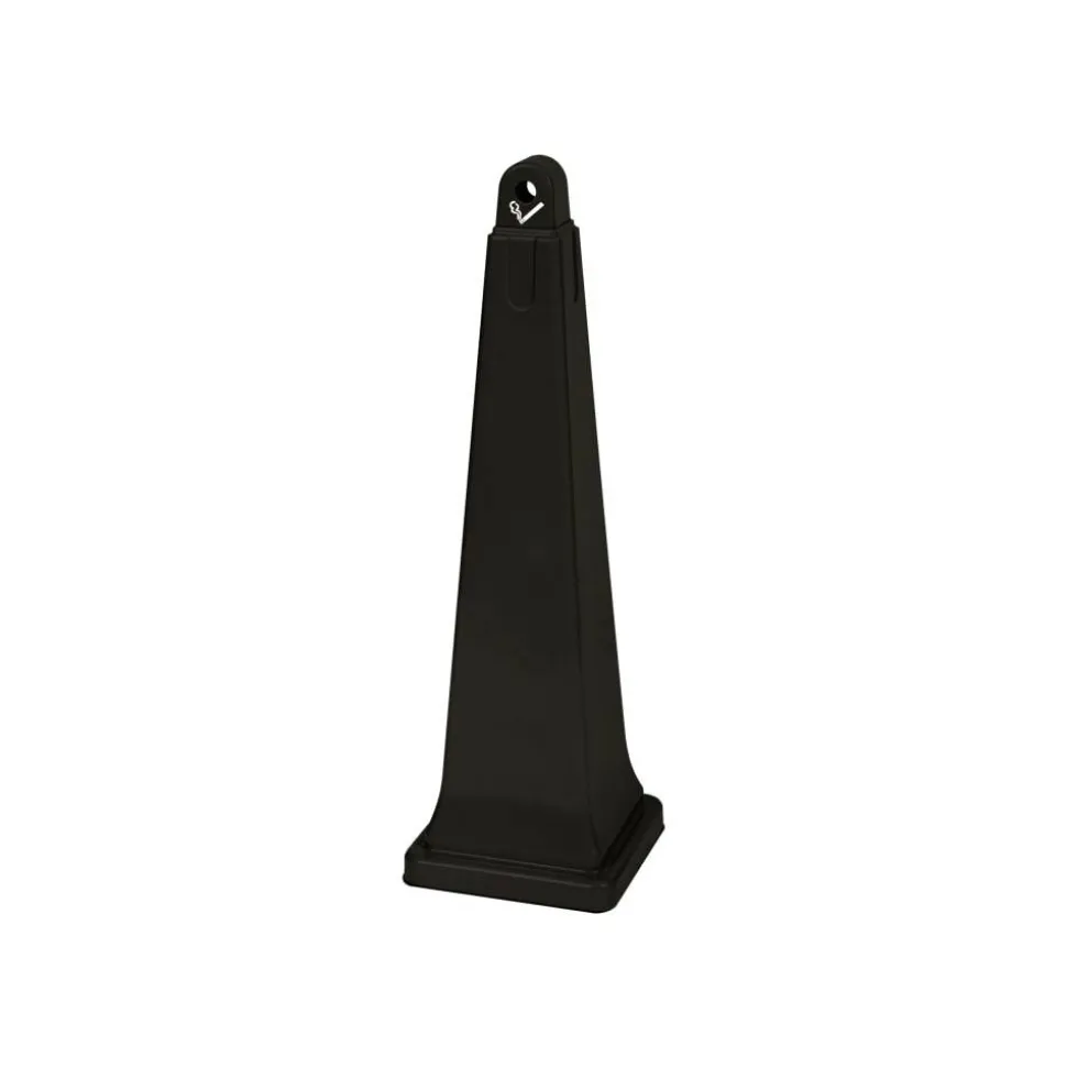 Rubbermaid GroundsKeeper Pyramid-Shaped Plastic/Steel Cigarette Waste Collector, 1 Gallon, 39 3/4" x 12 1/4" x 12 1/4", Black