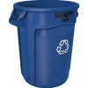 Rubbermaid Heavy-Duty Recycling Container, 32 Gallons, 27" x 22" x 22", Blue
