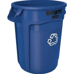 Rubbermaid Heavy-Duty Recycling Container, 32 Gallons, 27" x 22" x 22", Blue