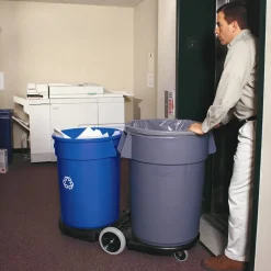 Rubbermaid Heavy-Duty Recycling Container, 32 Gallons, 27