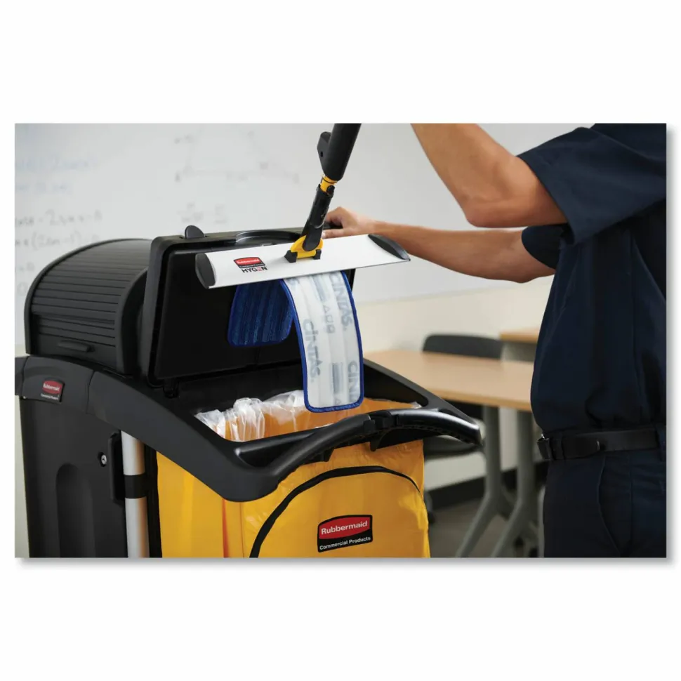Rubbermaid High-Security Healthcare Cleaning Cart, 53 1/2"H x 22"W x 48 1/4"D, Black