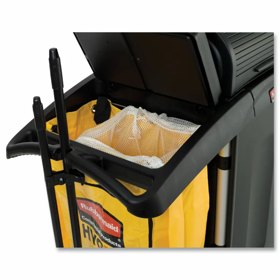 Rubbermaid High-Security Healthcare Cleaning Cart, 53 1/2"H x 22"W x 48 1/4"D, Black