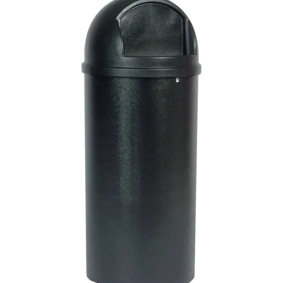 Rubbermaid Marshal Round Polyethylene Classic Waste Container, 25 Gallons, 42"H x 18"W x 18"D, Black