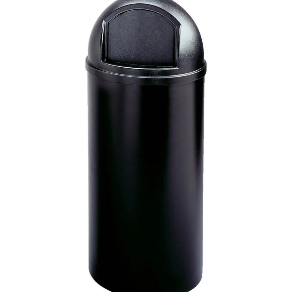 Rubbermaid Marshal Round Polyethylene Classic Waste Container, 15 Gallons, 36 1/2"H x 15 1/2"W x 15 1/2"D, Black