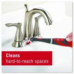 Rubbermaid Multi-Purpose Cordless Battery Power Scrubber, Red/White Nylon Bristles, 12.68