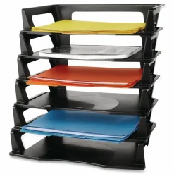 Rubbermaid Regeneration Letter Tray, 2 3/4"H x 9"W x 15 1/4"D, Black, 1 Pack Of 6 Trays