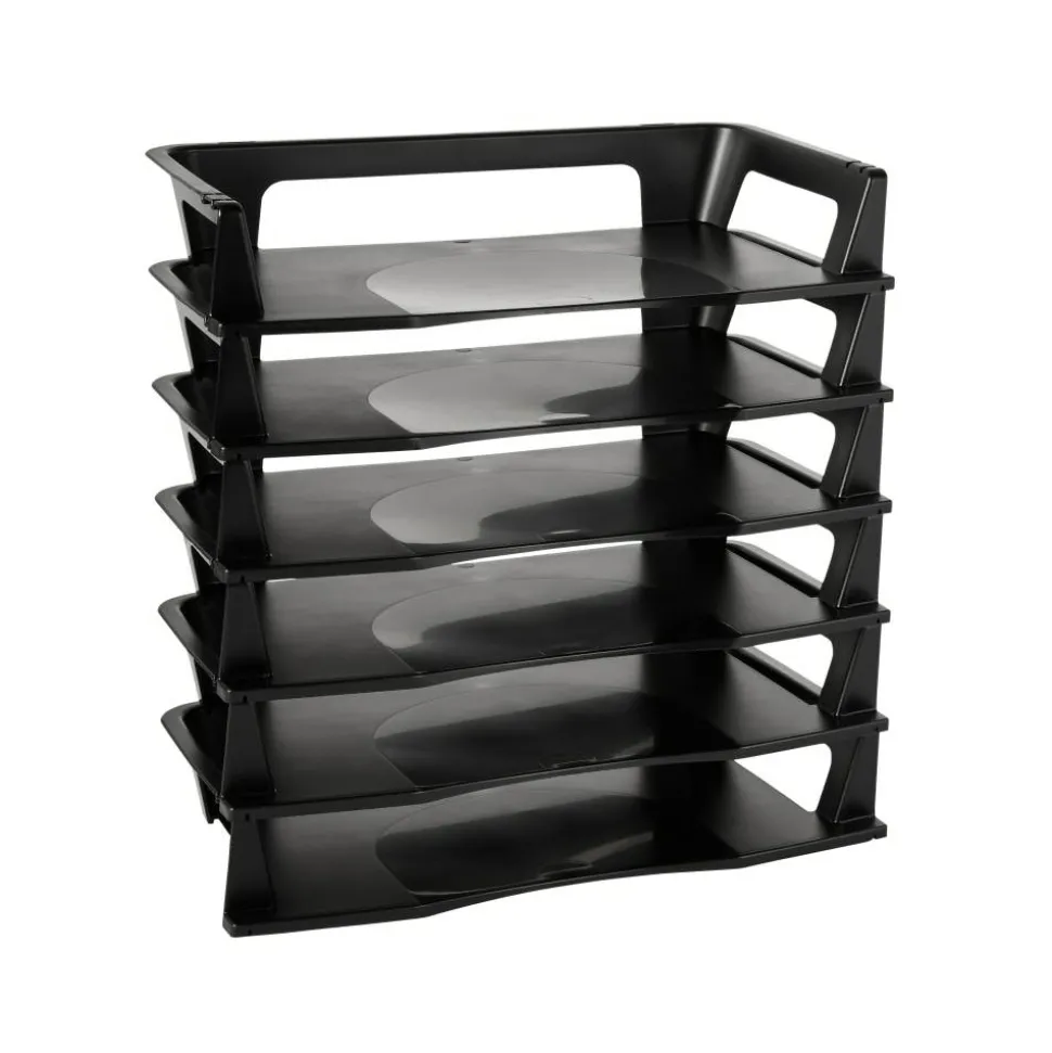 Rubbermaid Regeneration Letter Tray, 2 3/4"H x 9"W x 15 1/4"D, Black, 1 Pack Of 6 Trays