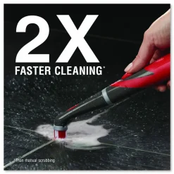 Rubbermaid Reveal Power Scrubber, Red/White Nylon Bristles, 1.73