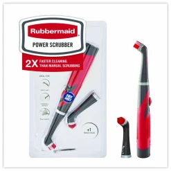 Rubbermaid Reveal Power Scrubber, Red/White Nylon Bristles, 1.73