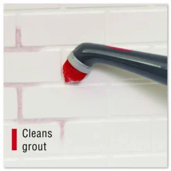 Rubbermaid Reveal Power Scrubber, Red/White Nylon Bristles, 1.73