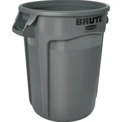 Rubbermaid Round Brute Container, 32 Gallons, Gray