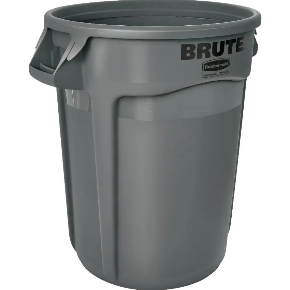 Rubbermaid Round Brute Container, 32 Gallons, Gray