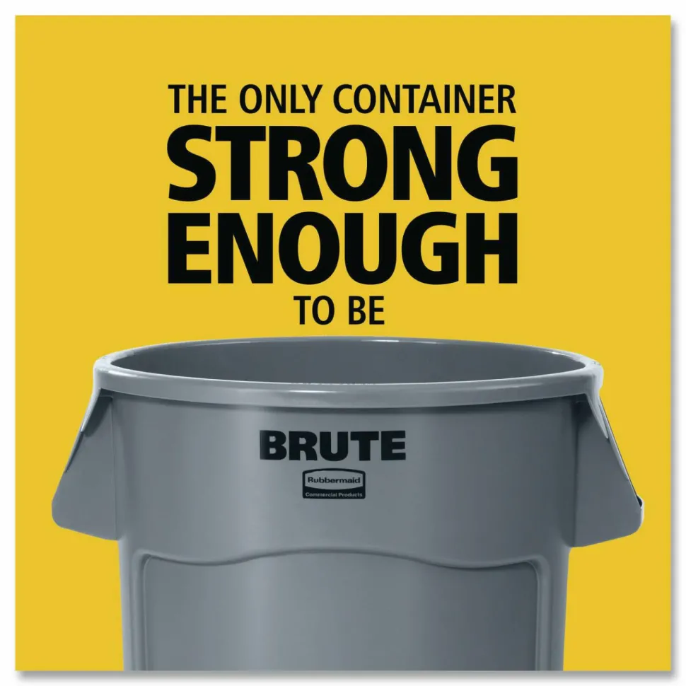 Rubbermaid Round Brute Container, 32 Gallons, Gray
