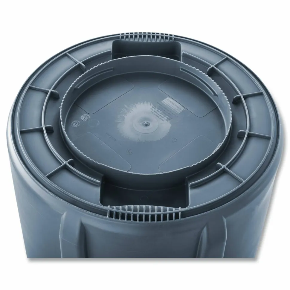 Rubbermaid Round Brute Container, 32 Gallons, Gray