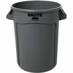 Rubbermaid Round Brute Container, 32 Gallons, Gray