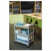 Rubbermaid 3-Shelf Utility Cart, 37 3/4"H x 33 5/8"W x 18 5/8"D, Platinum