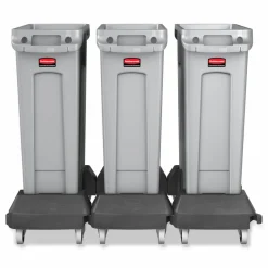 Rubbermaid Slim Jim Rectangular Plastic Waste Containers With Vent Channels, 23 Gallons, 30